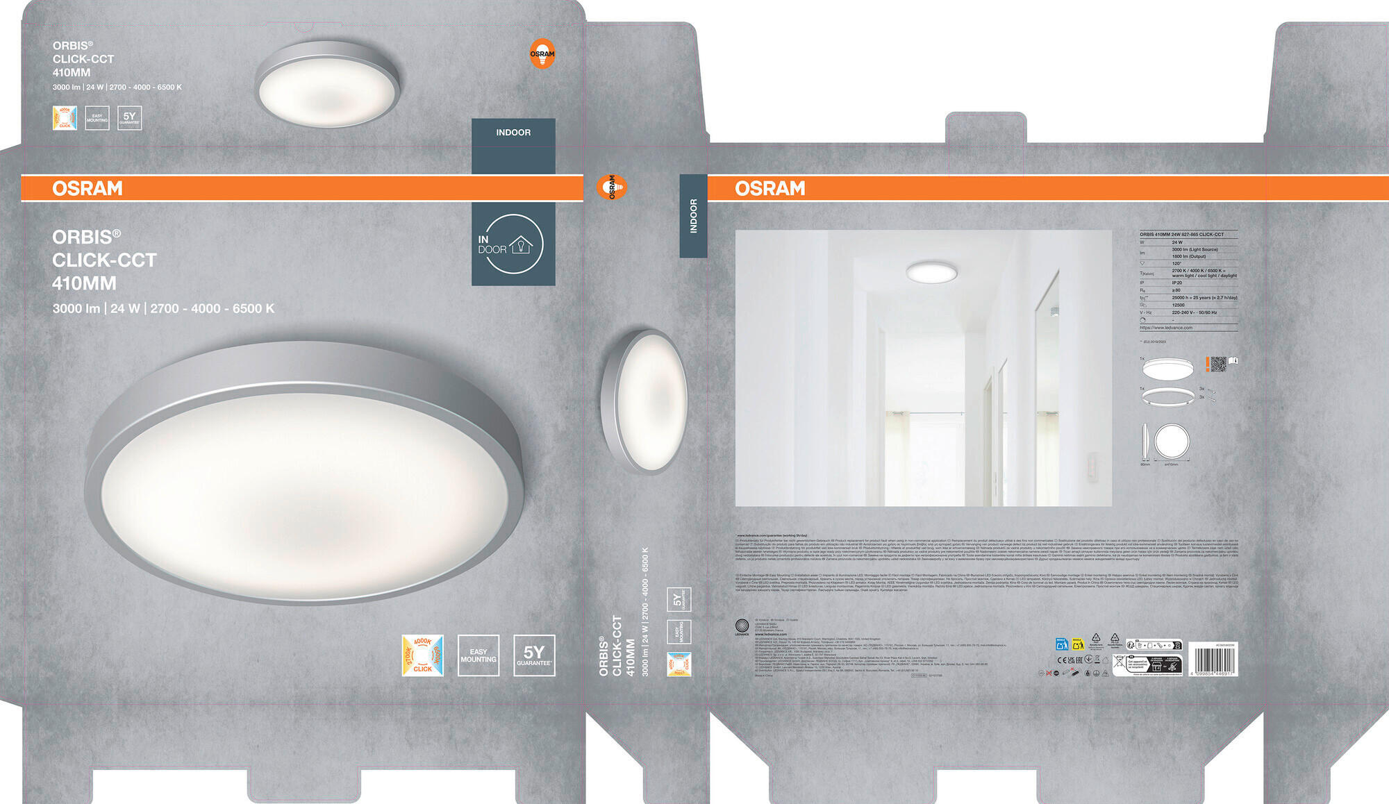 LED-DECKENLEUCHTE 41/8 cm   - Weiß, Basics, Kunststoff/Metall (41/8cm) - Osram