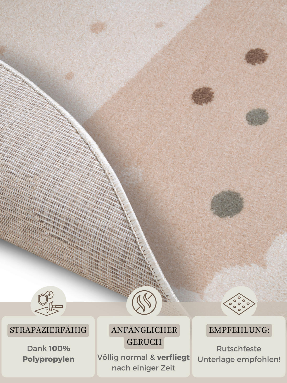 KINDERTEPPICH 100 cm Adventures  - Aprikose/Creme, Design, Kunststoff/Textil (100cm)