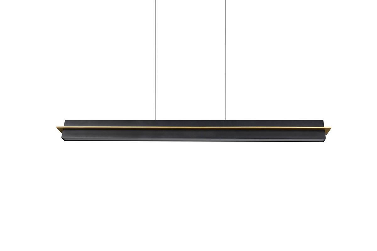 LED-HÄNGELEUCHTE Athina   - Goldfarben/Schwarz, Design, Kunststoff/Metall (95/75-150cm) - Novel