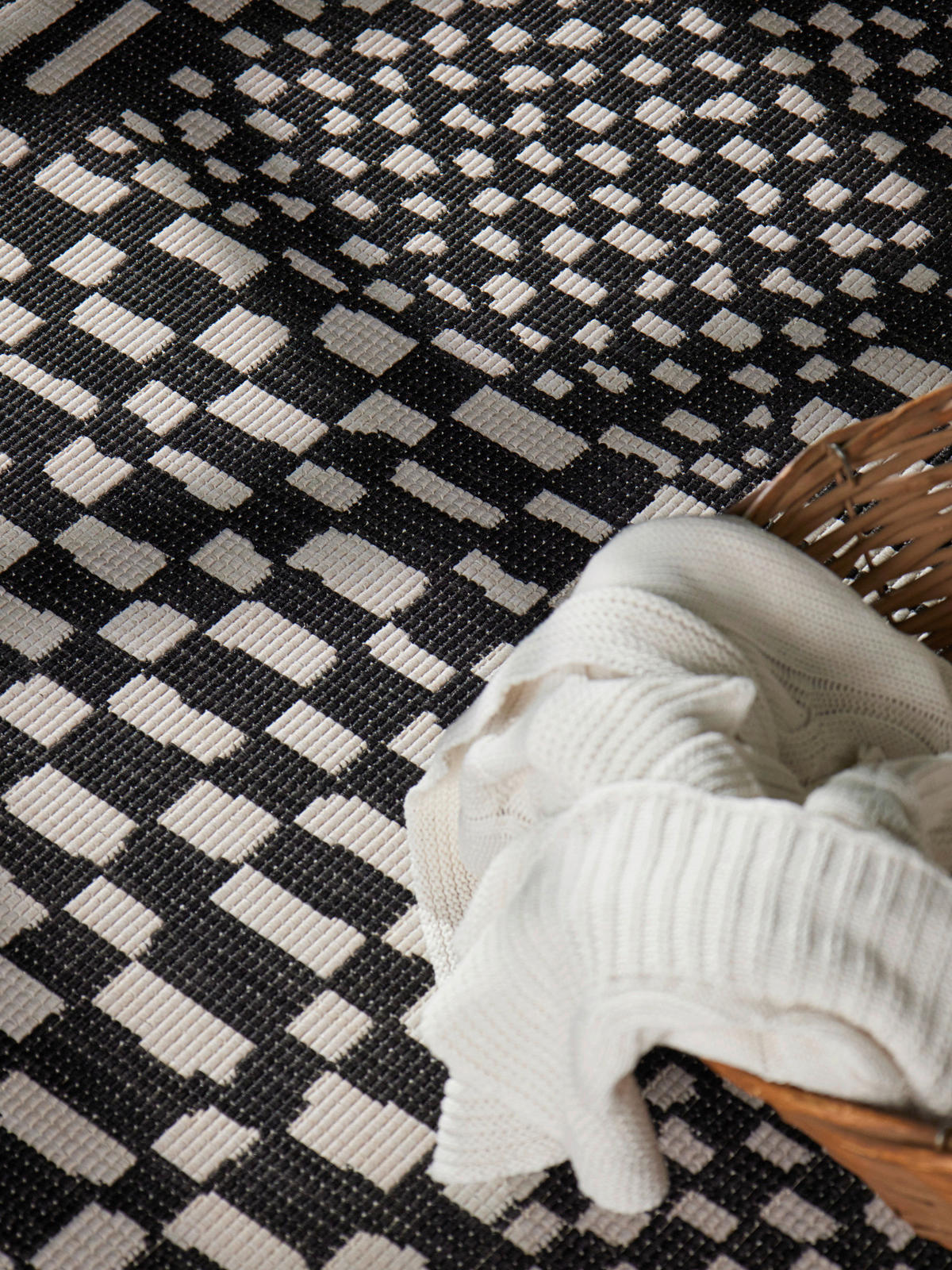 FLACHWEBETEPPICH 200/300 cm Haringey Schwarz, Weiß rechteckig  - Schwarz/Weiß, Design, Kunststoff (200/300cm)