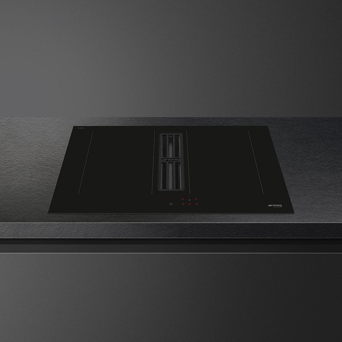 KOCHFELD-DUNSTABZUG-KOMBI HOBD472D  - Schwarz, Basics, Glas/Metall (70/23/52cm) - SMEG