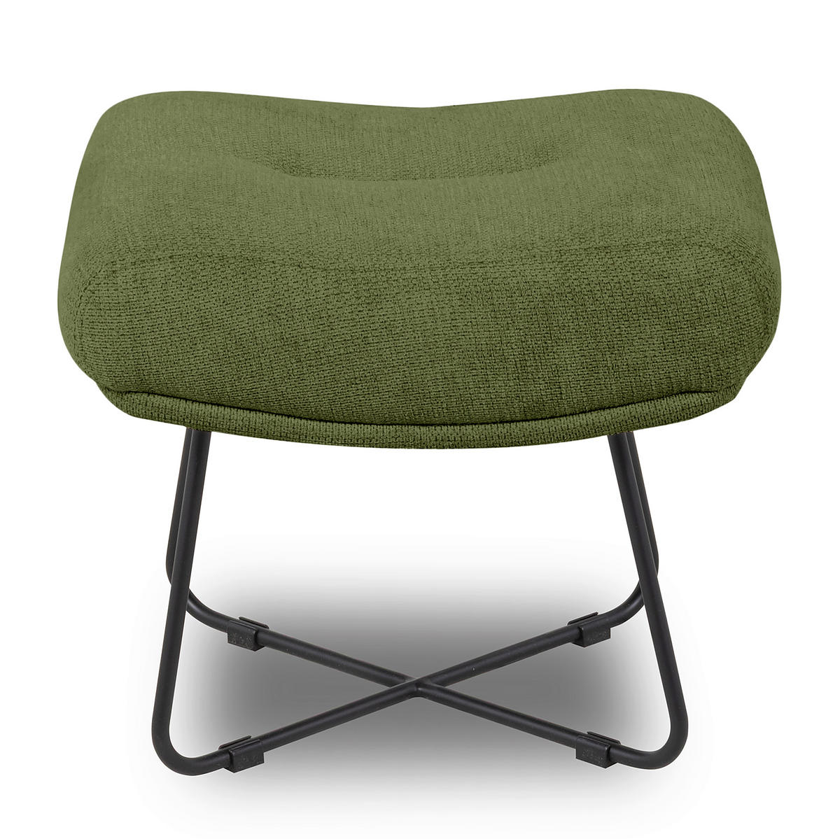 SESSELSET in Chenille Grün  - Schwarz/Weiß, Design, Textil/Metall (67/87/74cm) - Livetastic