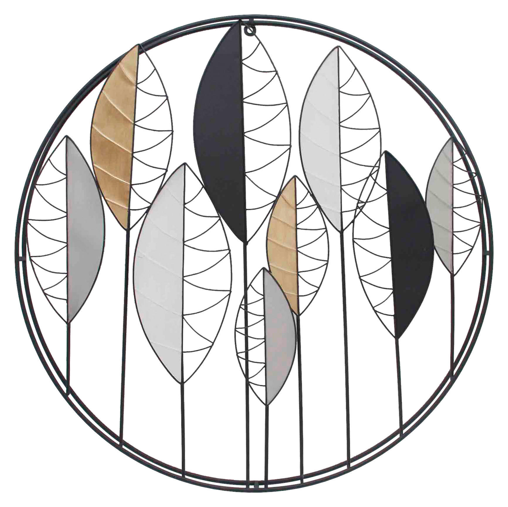 STENSKA DEKORACIJA   80 cm  - zlate barve/črna, Natur, kovina (80cm) - Ambia Home