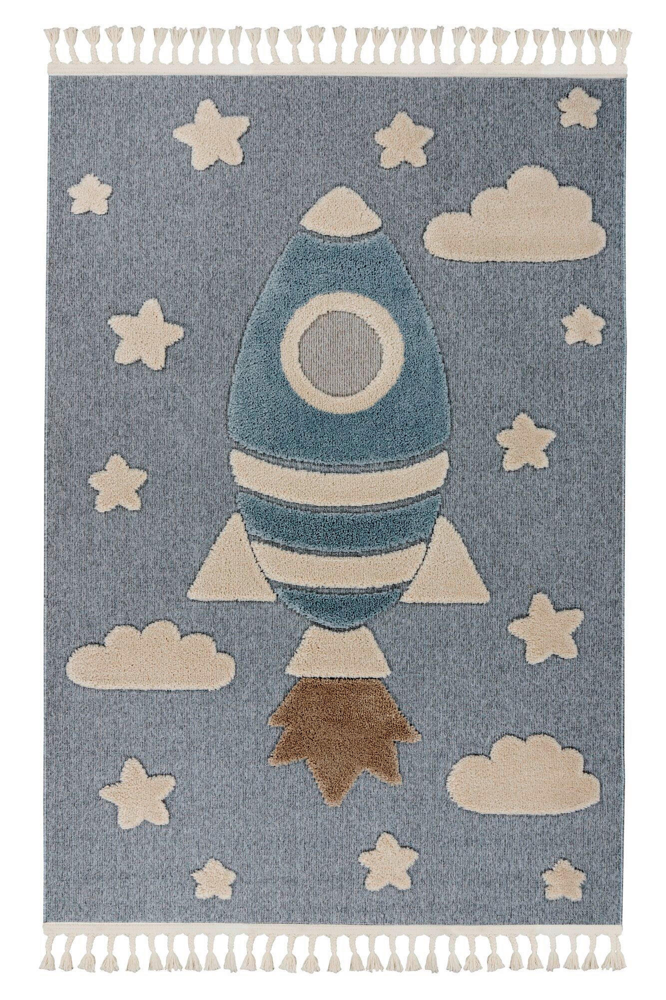 FLACHWEBETEPPICH 160/230 cm Blau rechteckig  - Blau, Basics, Textil (160/230cm) - Kayoom