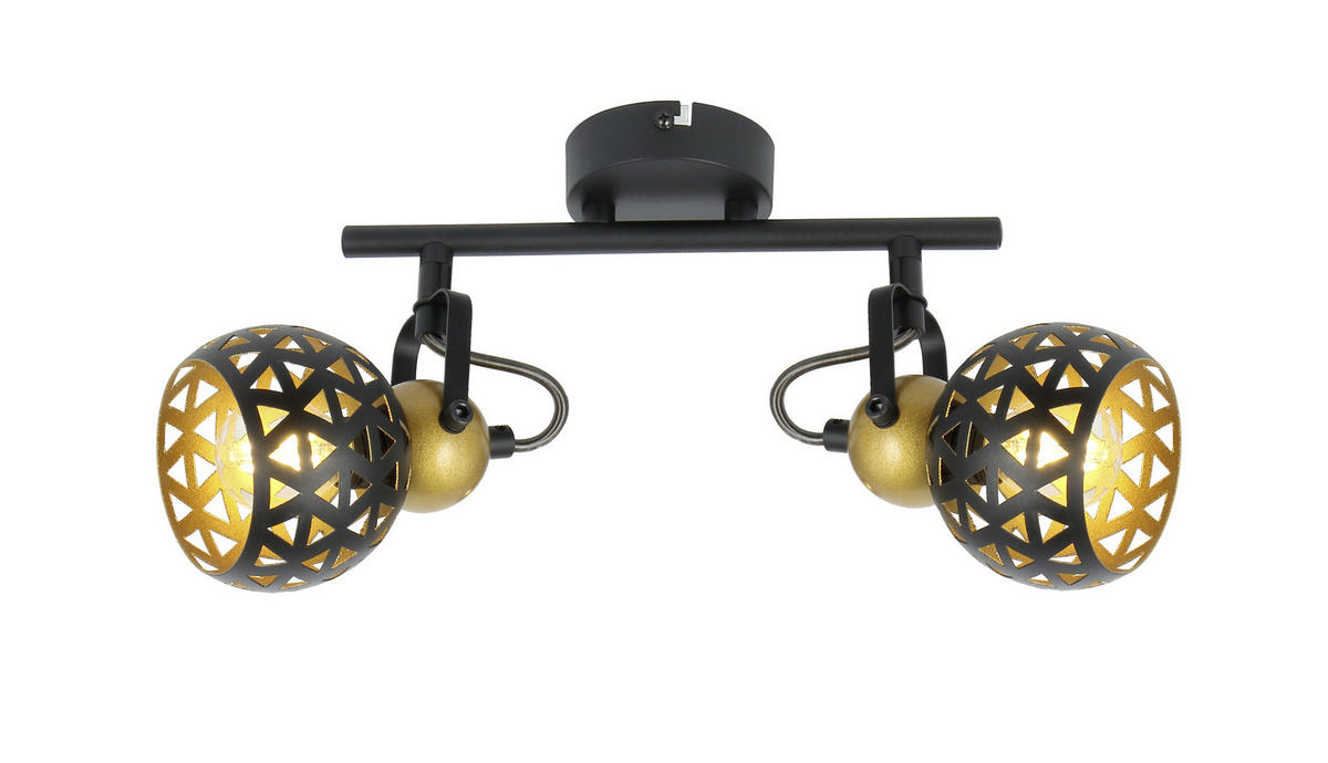 SPOTLIGHT 25/10/17,5 cm   - svart/guldfärgad, Basics, metall (25/10/17,5cm) - Globo