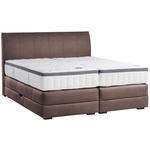 BOXSPRINGBETT 200/200 cm  in Braun, Dunkelbraun  - Wengefarben/Dunkelbraun, KONVENTIONELL, Holz/Textil (200/200cm) - Novel