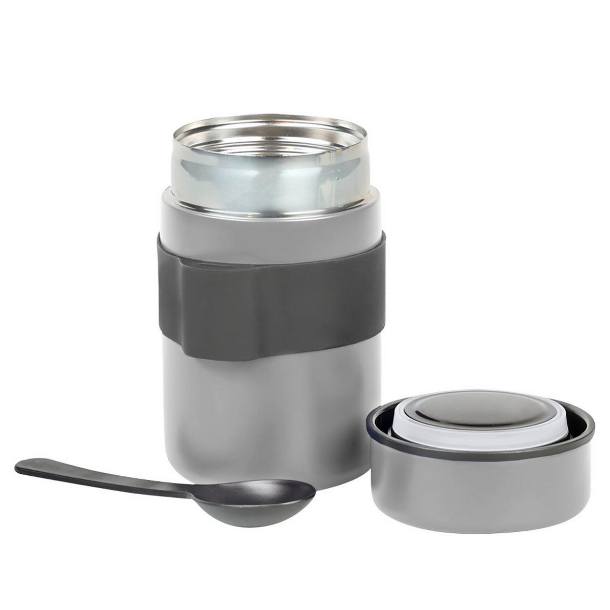 THERMOBECHER 0,4 l  - Grau, Basics, Kunststoff/Metall (10/8,5/14cm) - Kesper