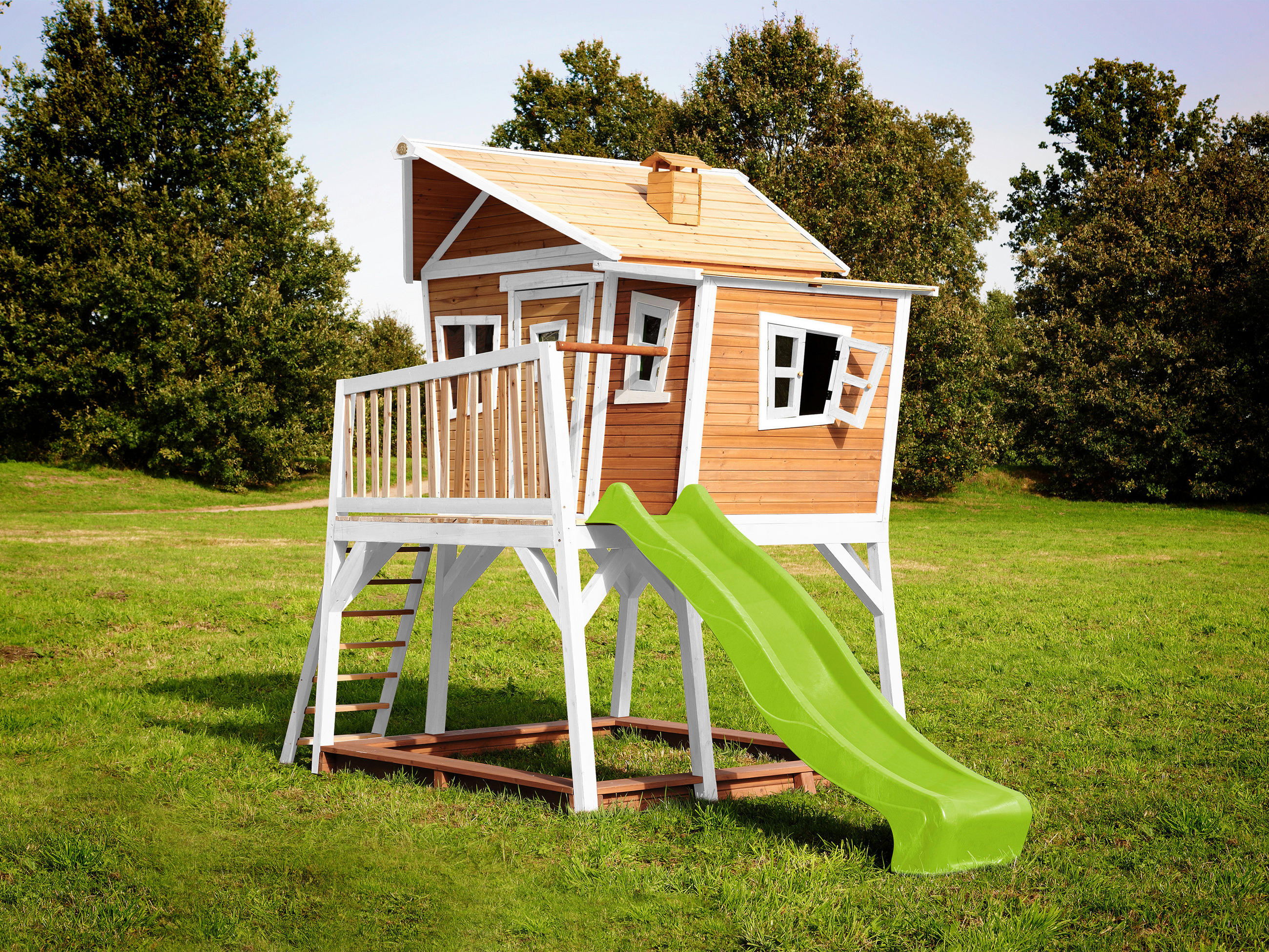 SPIELTURM  - Braun/Weiß, KONVENTIONELL, Holz (432/288/193cm) - Ambia Garden
