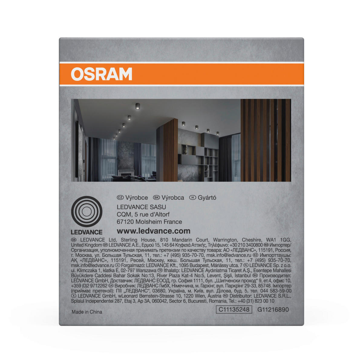 LED-DECKENLEUCHTE 8/9,5 cm   - Schwarz, Basics, Metall (8/9,5cm) - Osram