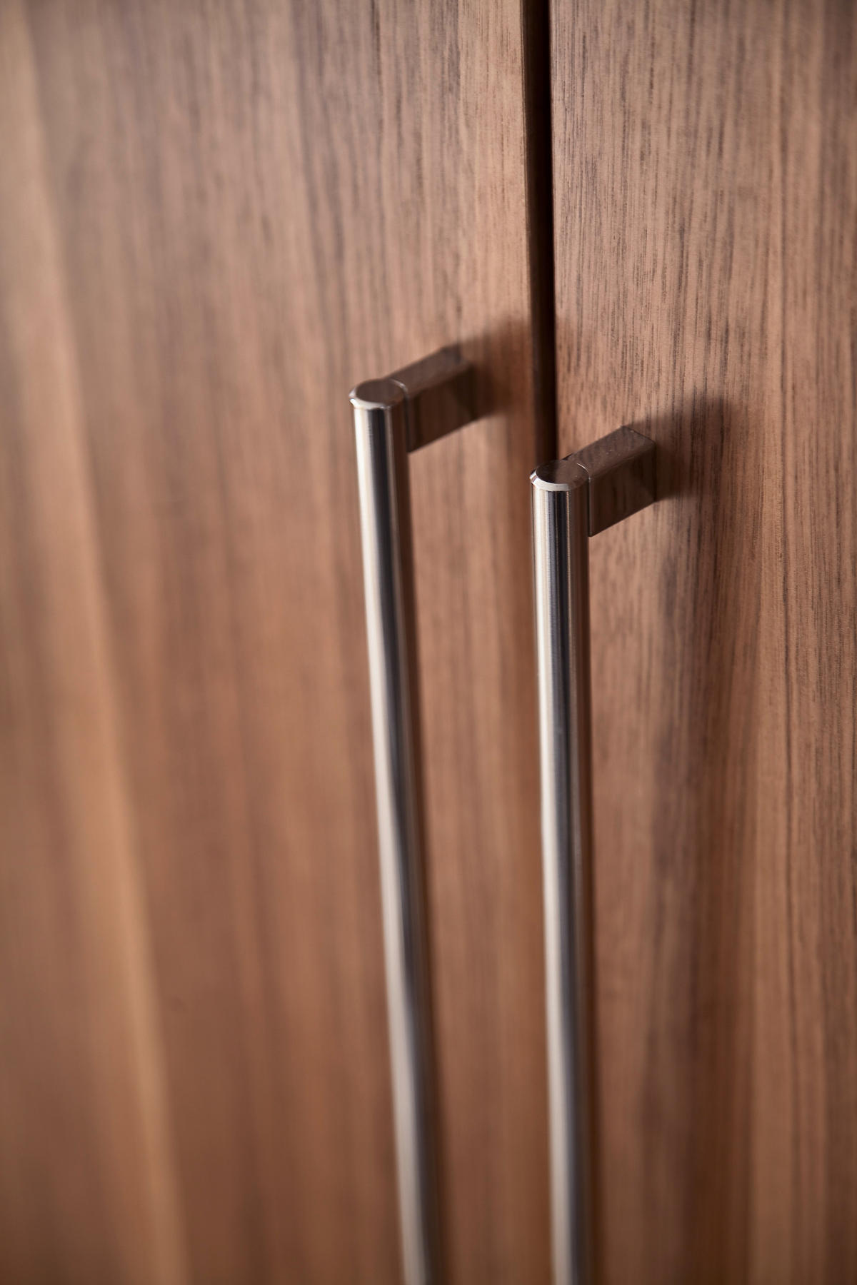 GARDEROBE 4-teilig  in 373/201/35 cm  - Anthrazit/Nussbaumfarben, Design, Glas/Holz (373/201/35cm) - Moderano