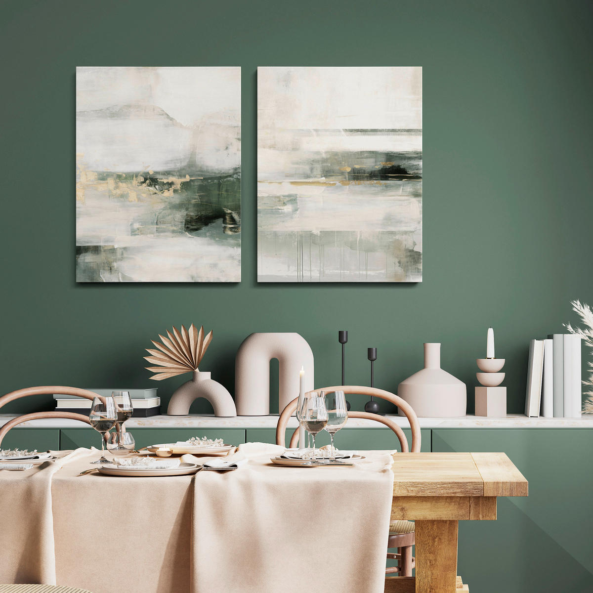 BILDERSET 2x32/42 cm  - Hellgrau/Weiß, Basics, Holz/Textil (2x32/42cm)