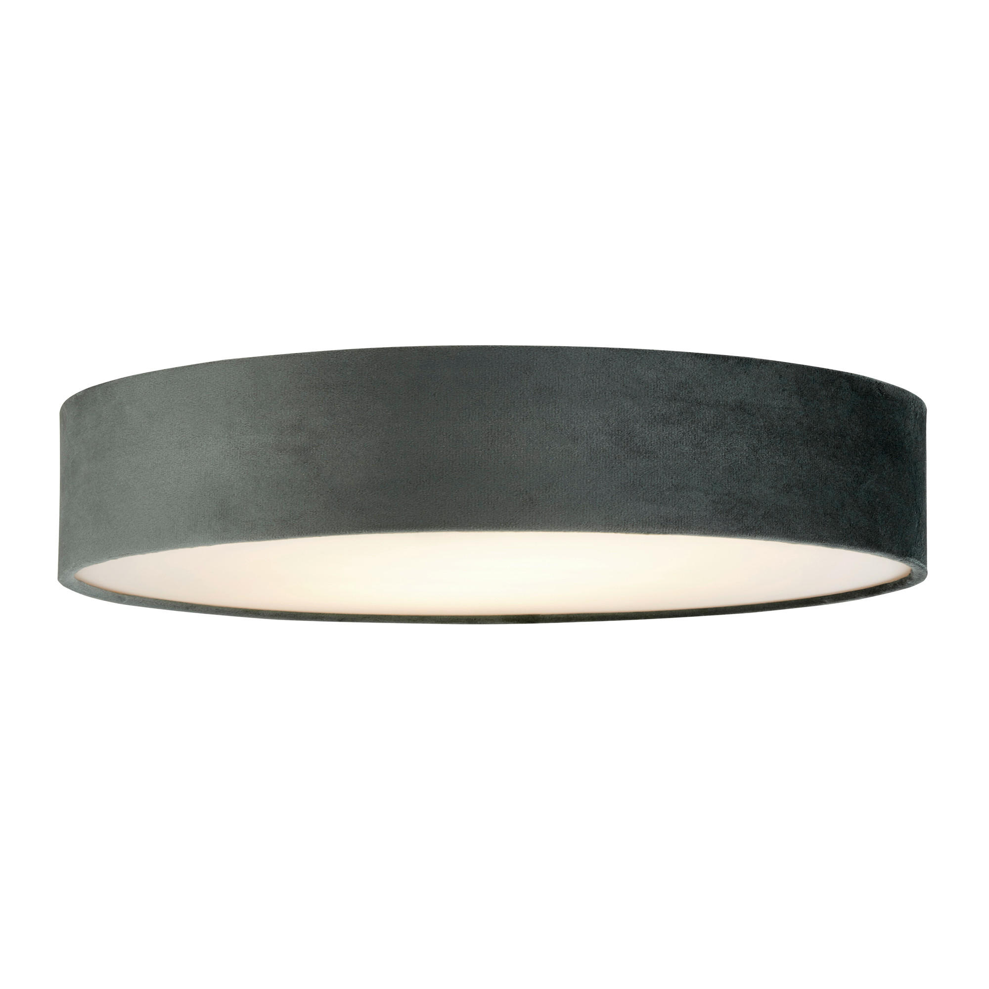 DECKENLEUCHTE Drum 50/50/10 cm   - Grau, Basics, Textil/Metall (50/50/10cm) - Searchlight