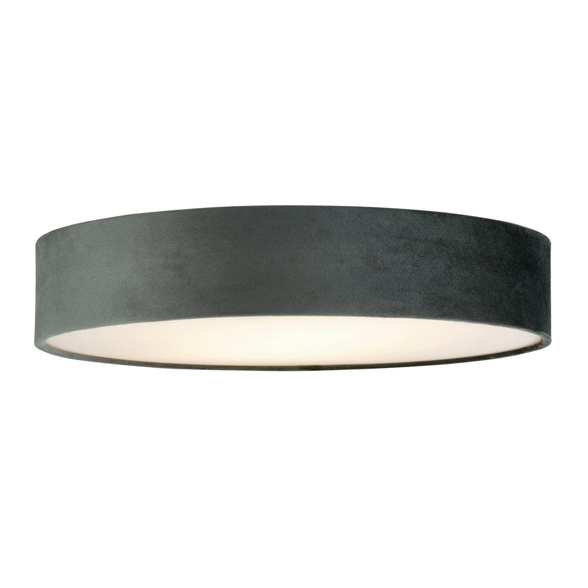 DECKENLEUCHTE Drum 50/50/10 cm   - Grau, Basics, Textil/Metall (50/50/10cm) - Searchlight