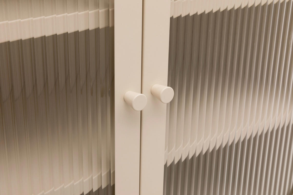 BUFFET 80/180/35 cm  in Creme  - Transparent/Goldfarben, Design, Glas/Metall (80/180/35cm) - MID.YOU