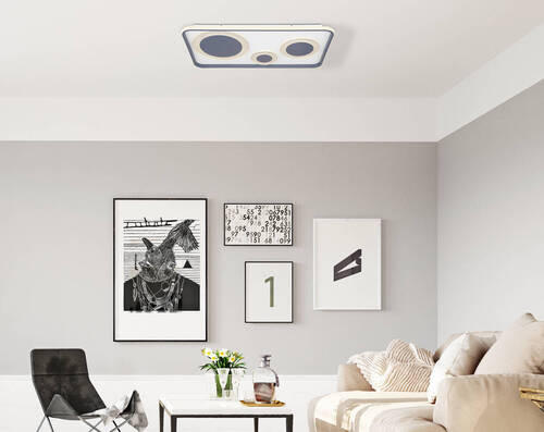 LED-TAKLAMPA 55 W 70/38/6,2 cm  - opal/antracit, Design, metall/plast (70/38/6,2cm) - Globo