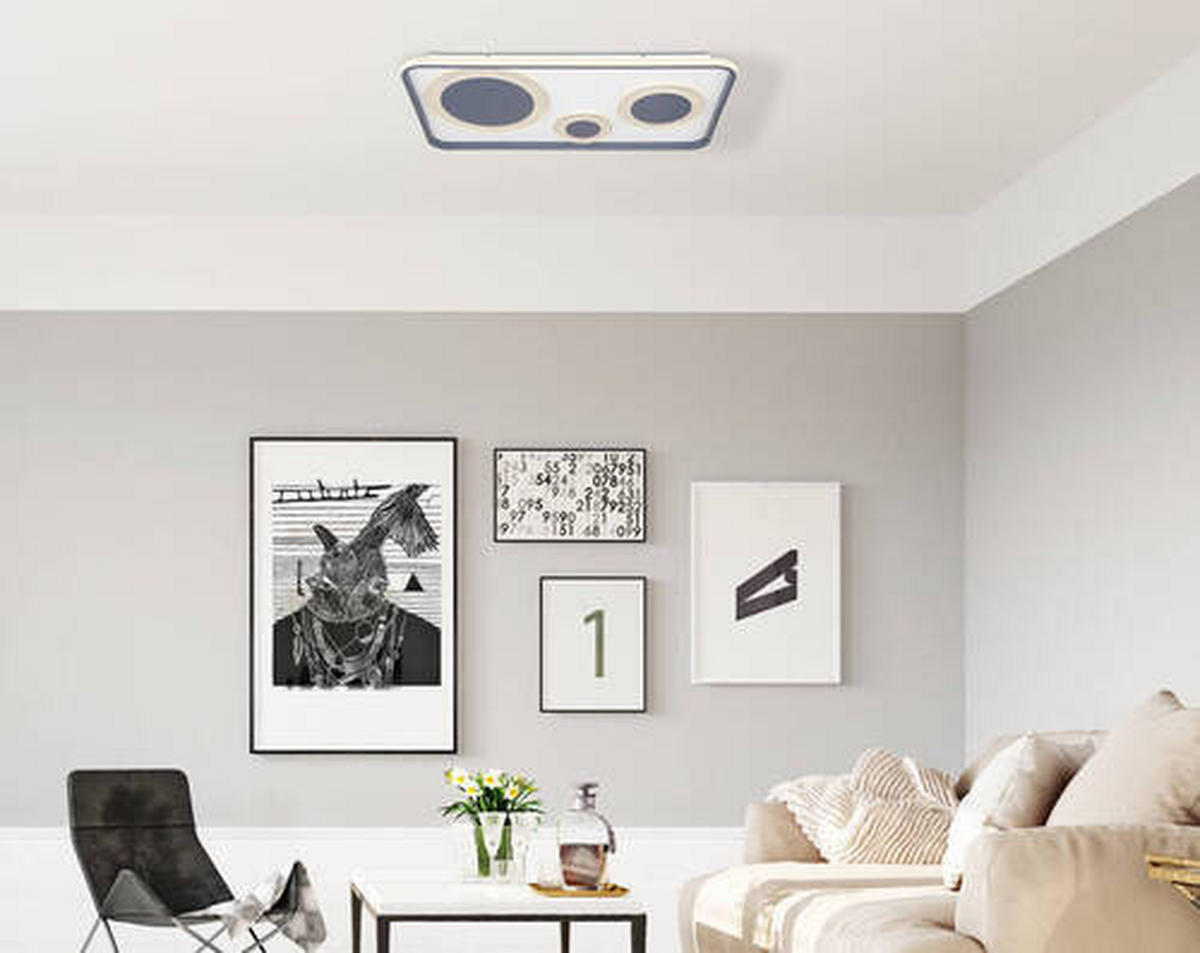 STROPNA LED-SVETILKA   //2700-6000 K/230 V/ - opal/antracit, Design, kovina/umetna masa (70/38/6,2cm) - Globo