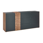 SIDEBOARD 194/90/49 cm  - Eichefarben/Anthrazit, Design, Glas/Holz (194/90/49cm) - Valnatura