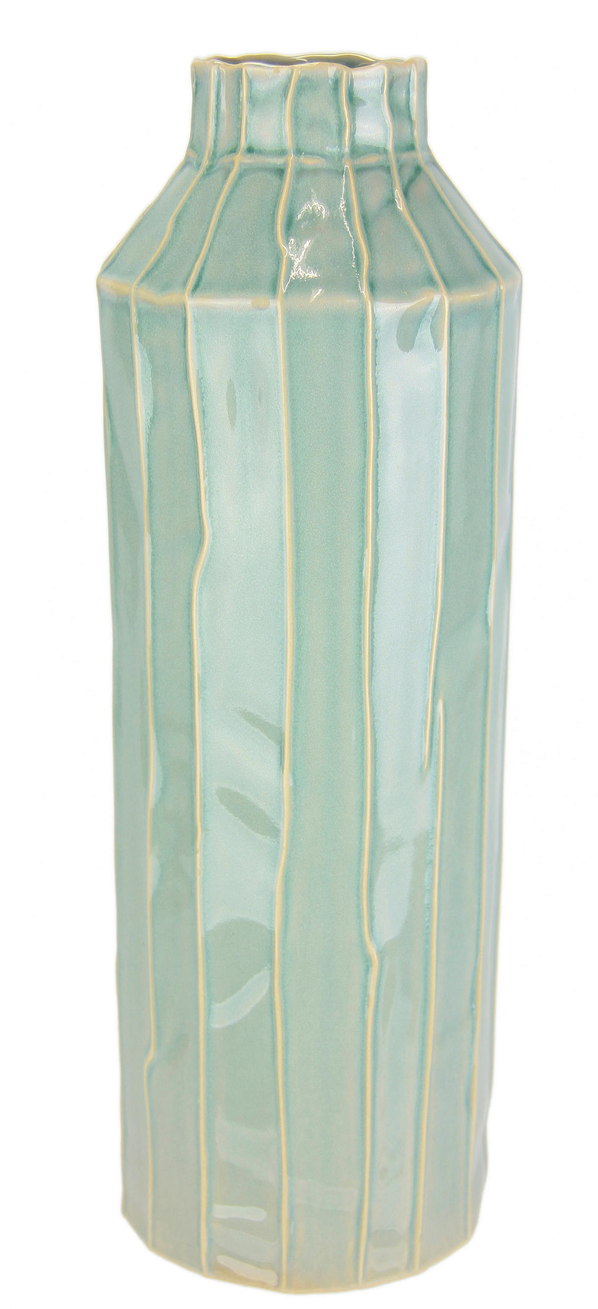 VASE  - Hellblau, Basics, Keramik (12/35/12cm)
