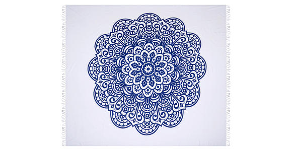 STRANDTUCH 210/220 cm Blau, Weiß - Blau/Weiß, KONVENTIONELL, Textil (210/220cm) - Esposa