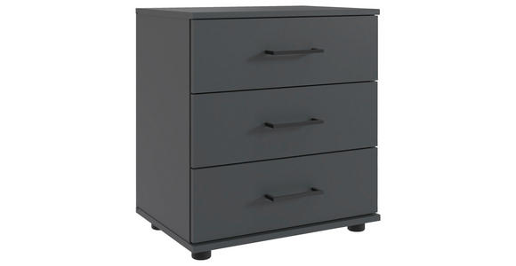 NACHTKÄSTCHEN 52/58/38 cm  in Graphitfarben  - Schwarz/Graphitfarben, KONVENTIONELL, Holzwerkstoff/Kunststoff (52/58/38cm) - Carryhome