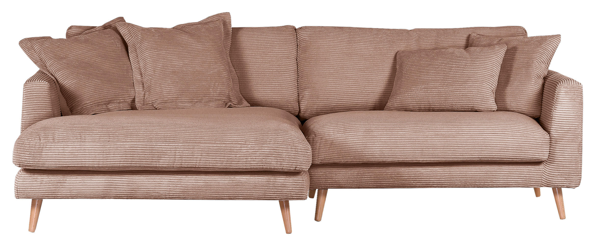 ECKSOFA Altrosa Cord  - Altrosa/Naturfarben, ROMANTIK / LANDHAUS, Holz/Textil (140/270cm) - Landscape