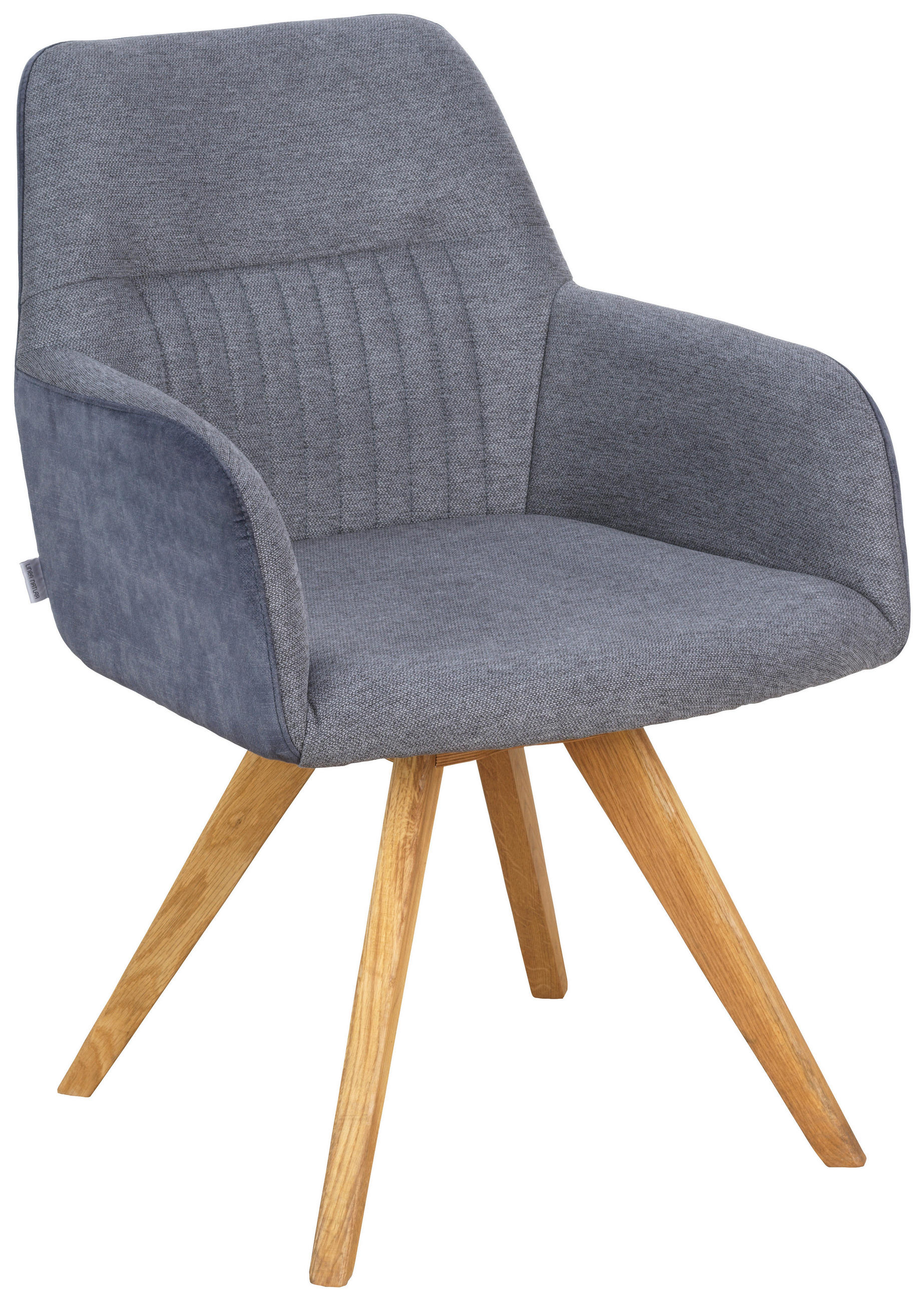 ARMLEHNSTUHL in Webstoff - Dunkelgrau/Eichefarben, KONVENTIONELL, Holz/Textil (61/88/69cm) - Linea Natura