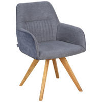 ARMLEHNSTUHL  in Webstoff  - Eichefarben/Dunkelgrau, KONVENTIONELL, Holz/Textil (61/88/69cm) - Linea Natura