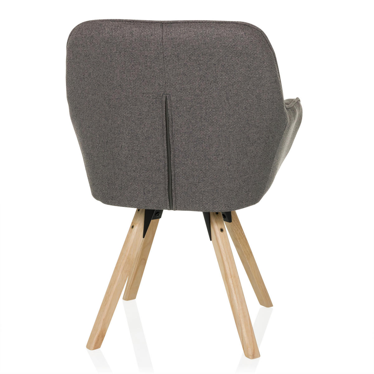 STOL MED ARMSTÖD flatväv  - mörkgrå/bokfärgad, Modern, trä/textil (56/84/62cm) - MID.YOU