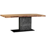 ESSTISCH in Holz, Metall, Stein 200/100/76 cm  - Schieferfarben/Schwarz, Design, Holz/Stein (200/100/76cm) - Landscape