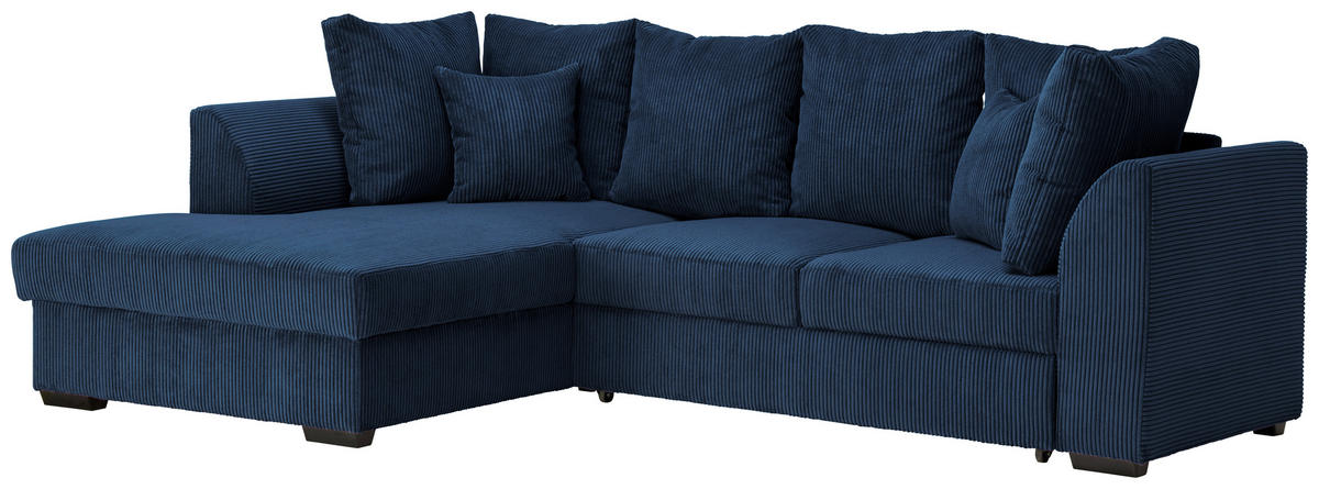 HÖRNSOFFA i manchester mörkblå  - svart/mörkblå, Design, textil/plast (174/259cm) - Livetastic