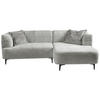 ECKSOFA Hellgrau Struktur  - Hellgrau/Schwarz, Design, Textil/Metall (247/158cm) - MID.YOU