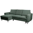 ECKSOFA  in Struktur Dunkelgrün  - Dunkelgrün/Schwarz, MODERN, Holz/Kunststoff (145/230cm) - Carryhome