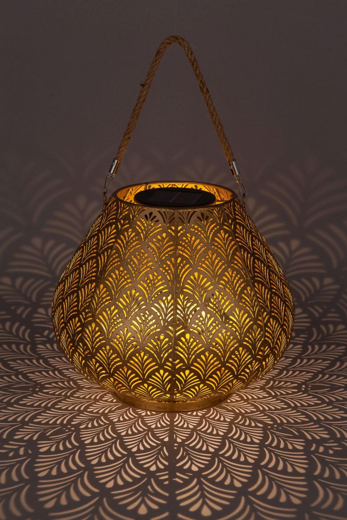 SOLARLEUCHTE 29/24 cm   - Goldfarben, Design, Kunststoff/Textil (29/24cm) - Ambia Garden