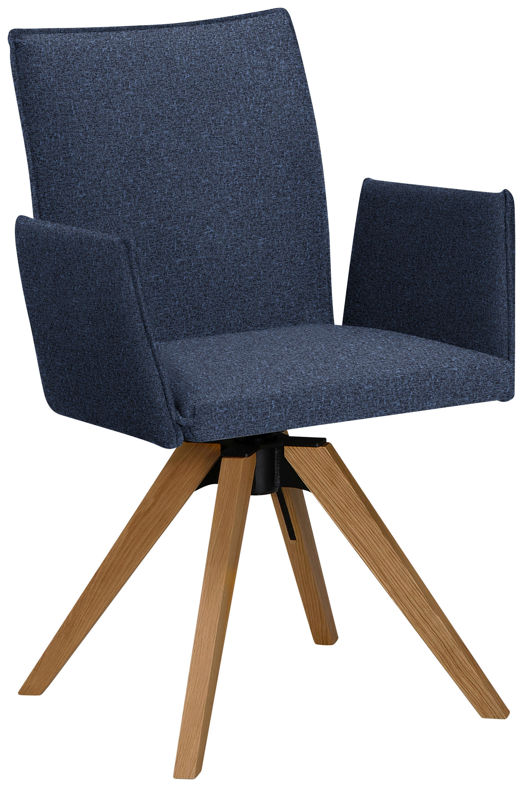 ARMLEHNSTUHL in Holz, Textil Eichefarben, Dunkelblau  - Eichefarben/Dunkelblau, KONVENTIONELL, Holz/Textil (64/91/61cm) - Moderano