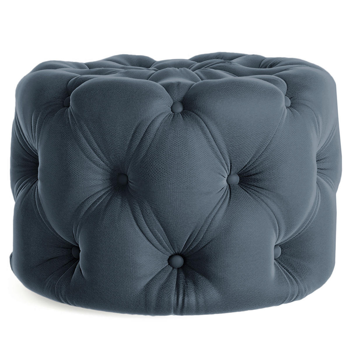 HOCKER in Textil Dunkelblau  - Schwarz/Dunkelblau, Design, Kunststoff/Textil (60/39/60cm) - P & B