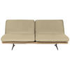 SCHLAFSOFA Beige Echtleder  - Beige/Schwarz, Design, Leder/Holz (204/92/90cm) - Dieter Knoll