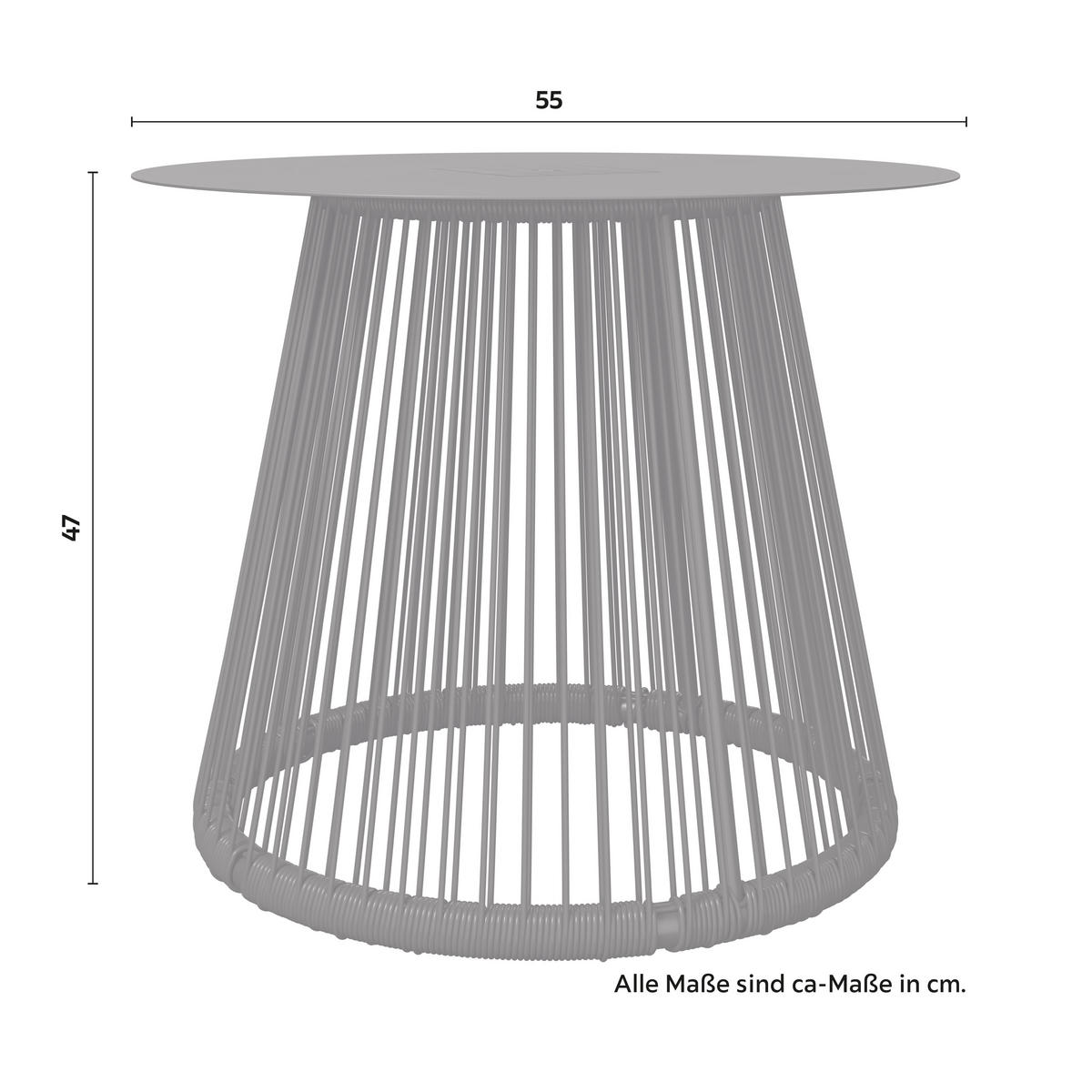 POMOĆNI STOČIĆ ZA BAŠTU 55/47/55 cm  - crna, Moderno, metal/plastika (55/47/55cm) - Bessagi Garden