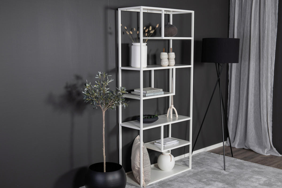 BOKHYLLA i 85/188/35 cm vit  - vit, Design, metall (85/188/35cm) - Livetastic