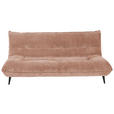 3-SITZER-SOFA in Mikrofaser Rosa  - Schwarz/Rosa, KONVENTIONELL, Textil/Metall (230/100/101cm) - Hom`in