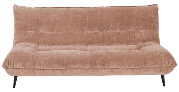 3-SITZER-SOFA in Mikrofaser Rosa  - Schwarz/Rosa, KONVENTIONELL, Textil/Metall (230/100/101cm) - Hom`in