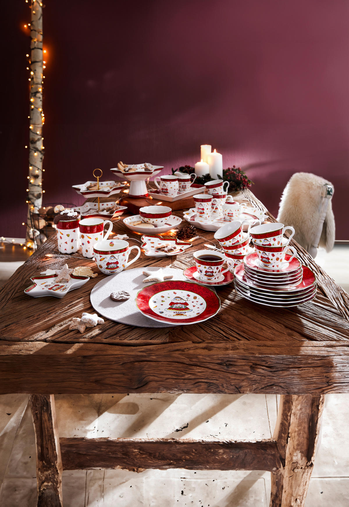 KAVNI SERVIS   18-delni      - večbarvno, Basics, keramika - X-Mas