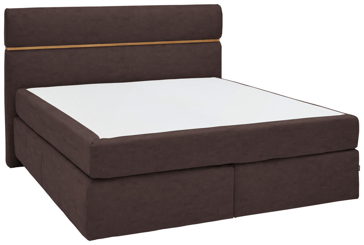 BOXSPRINGBETT 180/200 cm  in Eichefarben, Dunkelbraun  - Eichefarben/Dunkelbraun, KONVENTIONELL, Holz/Kunststoff (180/200cm) - Dieter Knoll