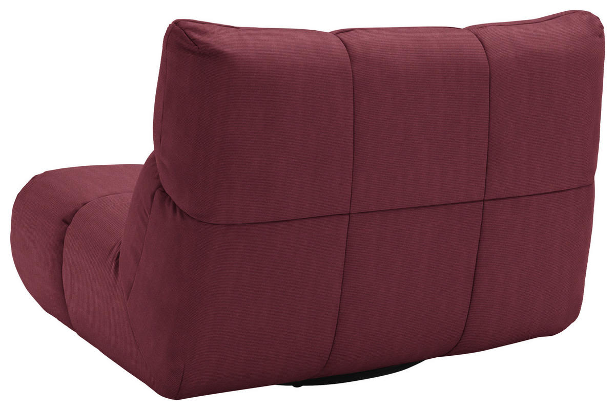 SESSEL Feincord Weinrot  - Weinrot/Schwarz, Design, Kunststoff/Textil (112/85/108cm) - Pure Home Lifestyle