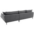 ECKSOFA  in Webstoff Dunkelgrau  304/196 cm  - Dunkelgrau/Schwarz, KONVENTIONELL, Textil/Metall (304/196cm) - Hom`in