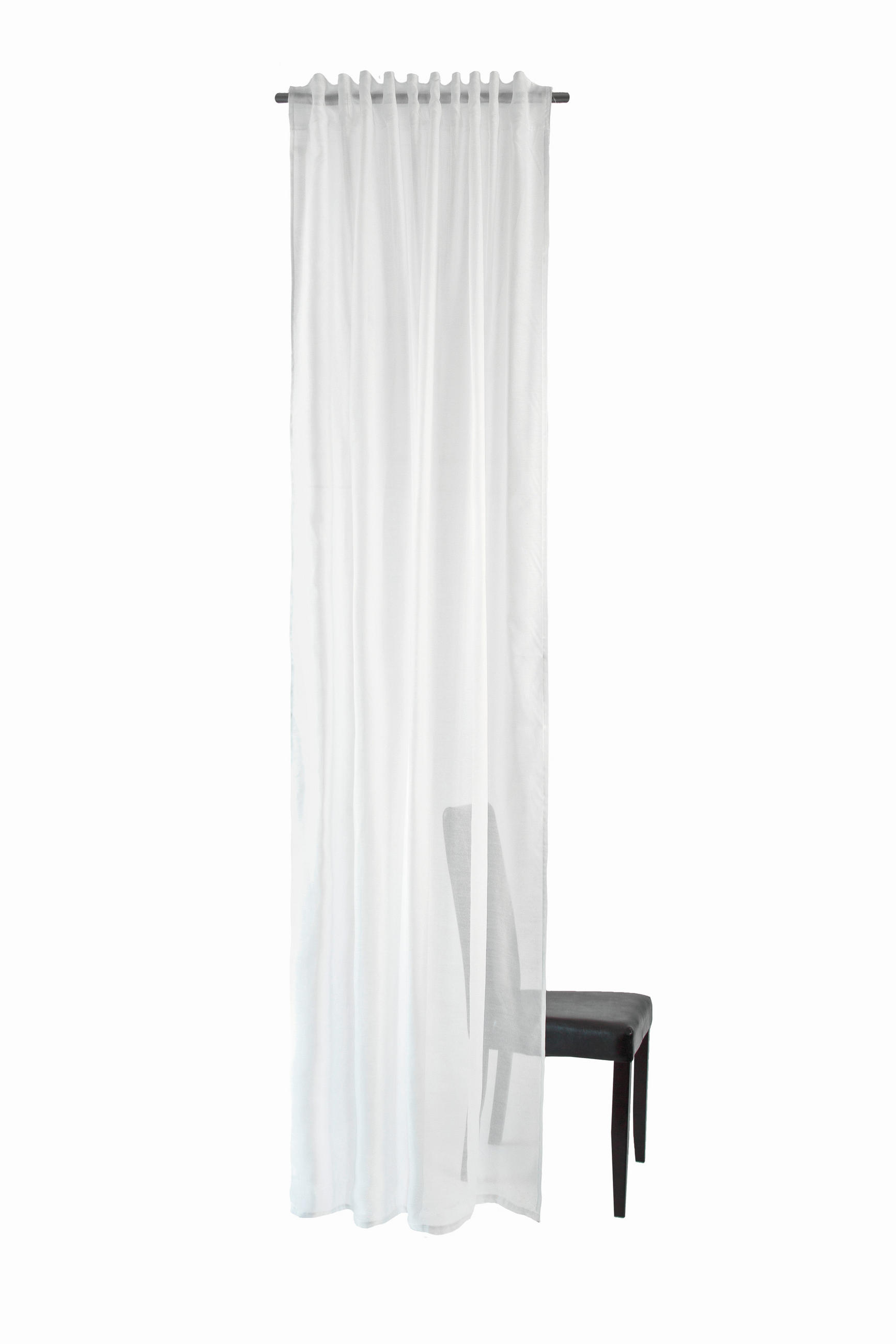 FERTIGVORHANG  transparent  140/245 cm   - Weiß, KONVENTIONELL, Textil (140/245cm)