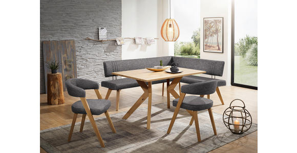 ECKBANK 180/170 cm in Grau, Wildeiche - Wildeiche/Eichefarben, Design, Holz/Textil (180/170cm) - Venda