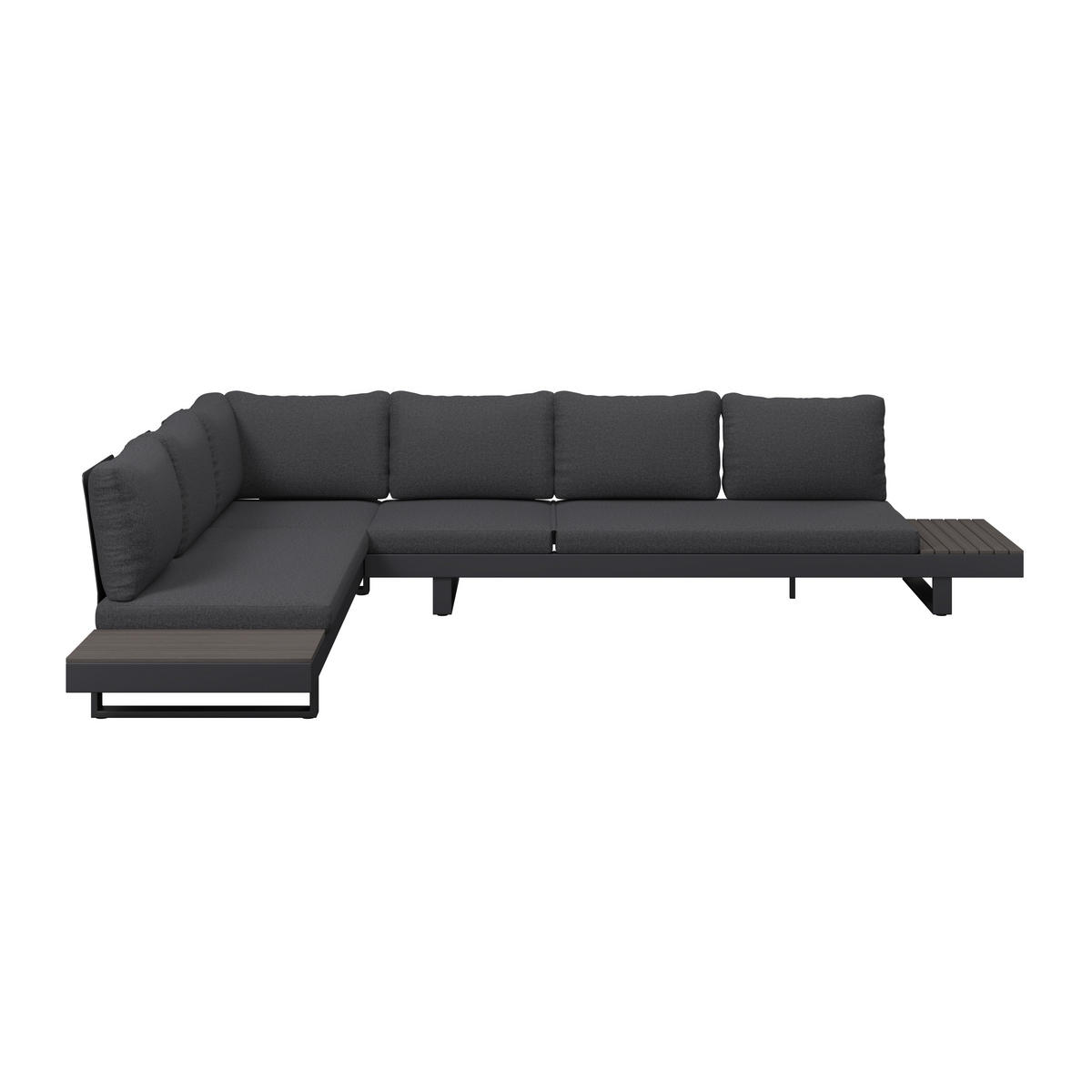 LOUNGEGARNITUR 4-teilig  245/329 cm  Aluminium  - Dunkelgrau/Anthrazit, MODERN, Kunststoff/Textil (245/329cm) - Ambia Garden