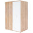 BEGEHBARER ECKSCHRANK 1-türig Eichefarben, Weiß - Eichefarben/Alufarben, Design, Holzwerkstoff/Metall (146,2/220,9/100,2cm) - Voleo