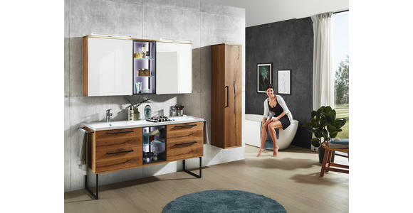 HOCHSCHRANK 35/165/37 cm - Eichefarben/Anthrazit, Design, Glas/Holz (35/165/37cm) - Dieter Knoll