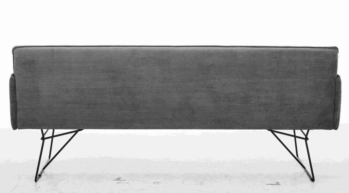 SITZBANK 212/89/70 cm Feincord Anthrazit Metall  - Anthrazit/Schwarz, Design, Textil/Metall (212/89/70cm) - Pure Home Lifestyle